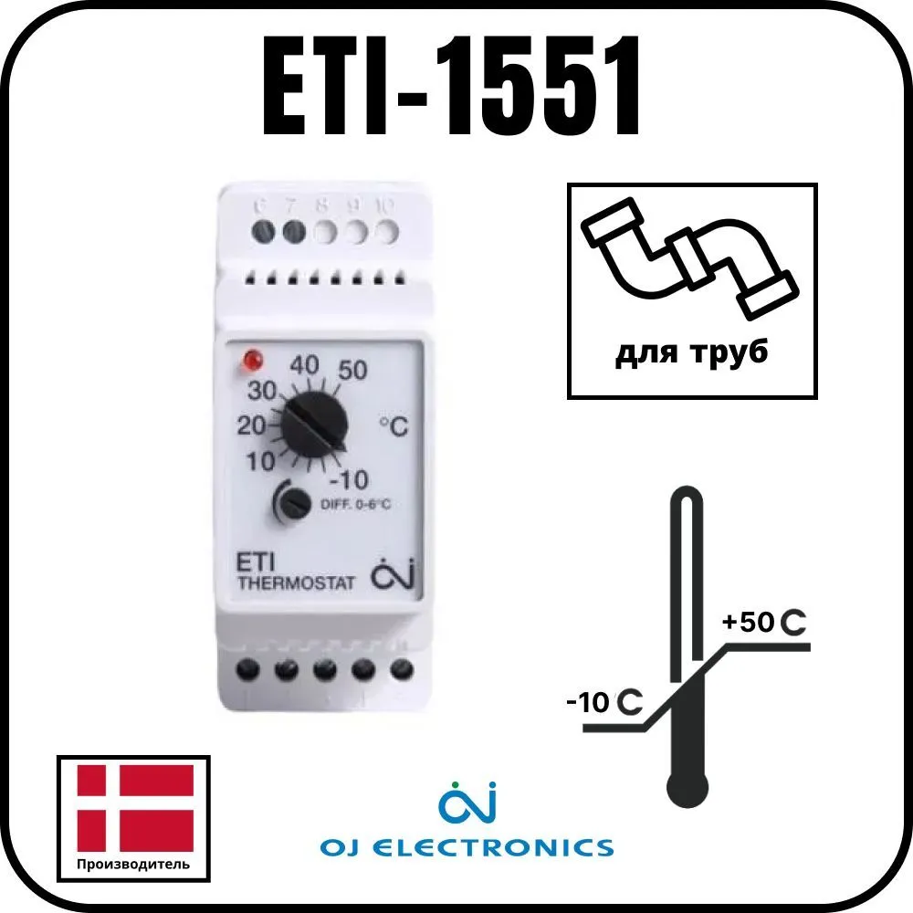 OJ Electronics ETI-1551 Терморегулятор для обогрева труб