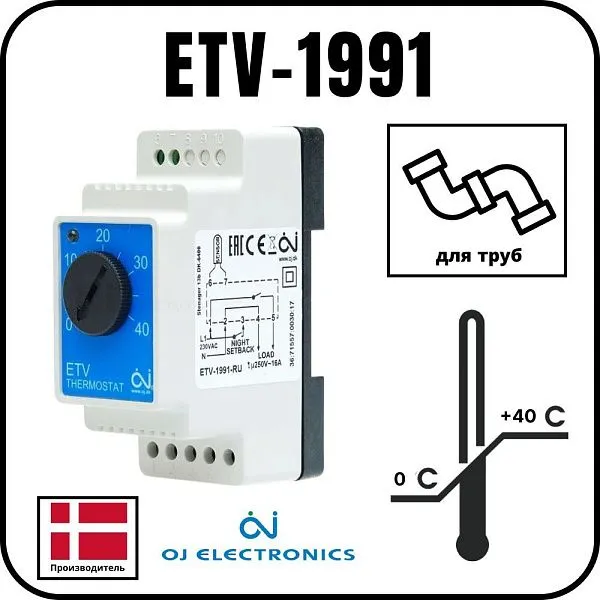 Терморегулятор OJ Electronics ETV-1991 Mos-Obogrev.ru